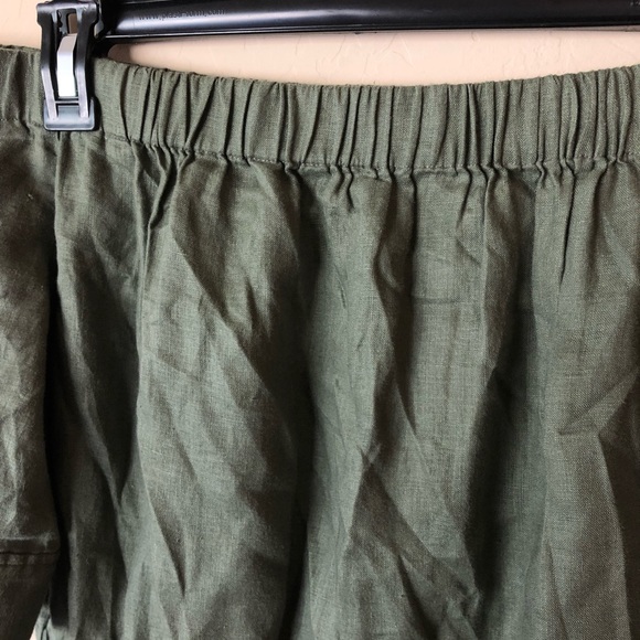 Frame off the shoulder linen medium green dress - Picture 7 of 7